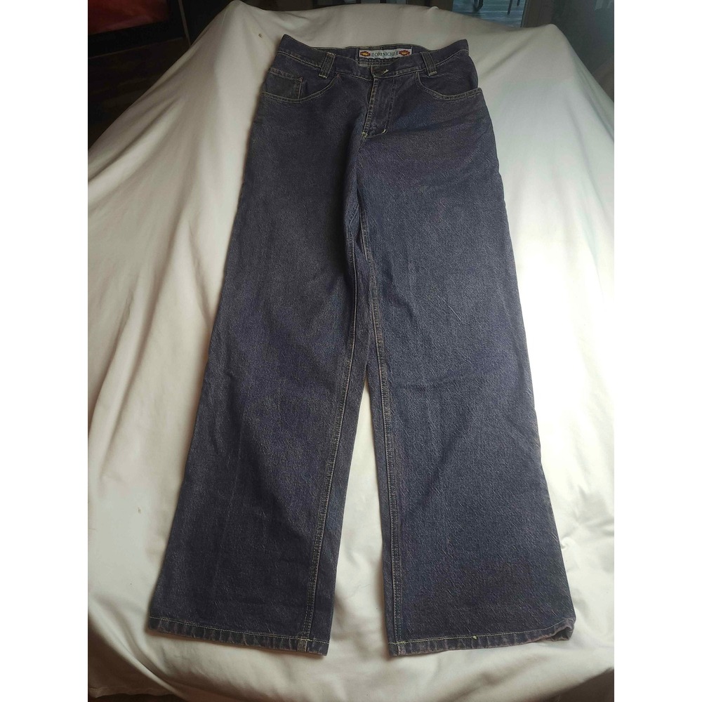 Corniche Vintage Wide Leg Skater Jeans Mens 32 Dark Wash Baggy Denim 90s Retro